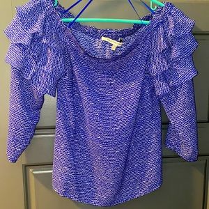 Off the shoulder blue top. XS